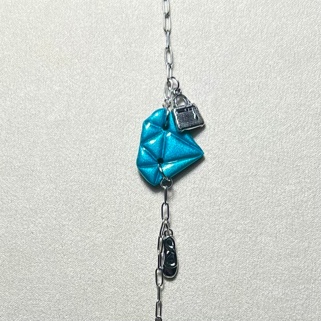 Bracelet Diams – acier inoxydable et pâte polymère – Diamant marbré ou métallisé avec charms uniques