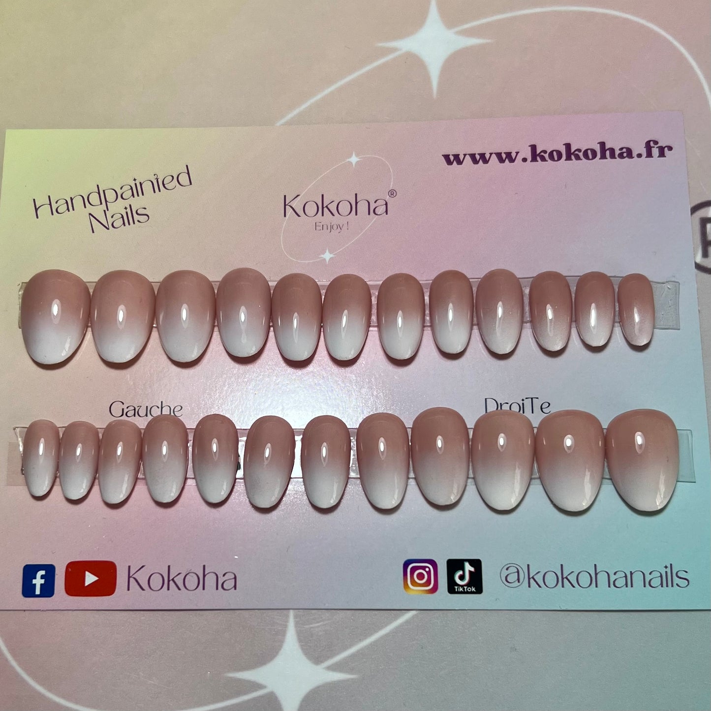Kit Press On Nails Fast nails F003 Baby boomer brillant – Ongles parfaits en quelques minutes !