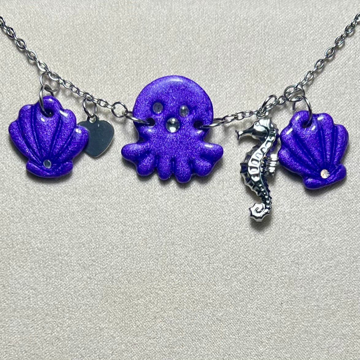 Bracelet Poulpy – Bijou marin fait main en acier inoxydable et pâte polymère métallisée (4 coloris)
