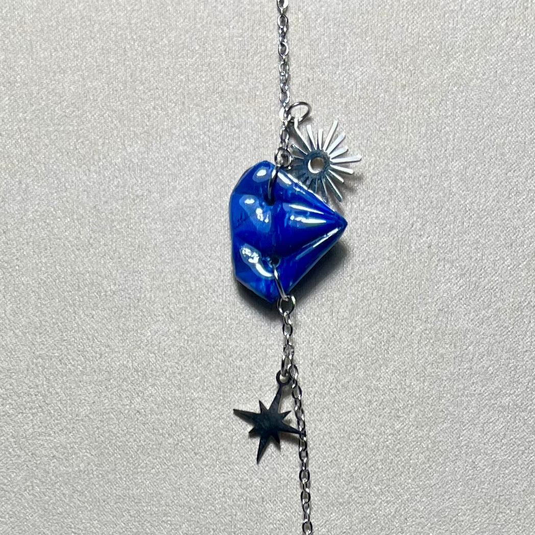 Bracelet Diams – acier inoxydable et pâte polymère – Diamant marbré ou métallisé avec charms uniques