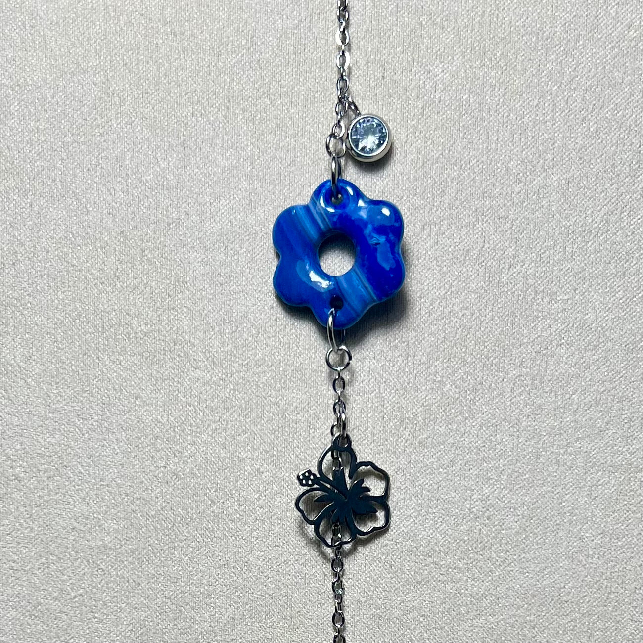 Bracelet Flora – Bijou Fait Main en Acier Inoxydable et Pâte Polymère
