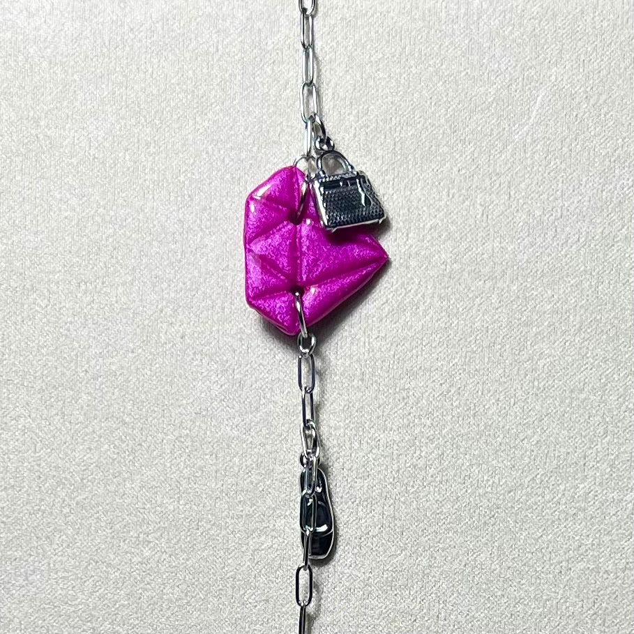 Bracelet Diams – acier inoxydable et pâte polymère – Diamant marbré ou métallisé avec charms uniques