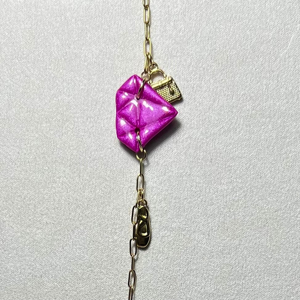 Bracelet Diams – acier inoxydable et pâte polymère – Diamant marbré ou métallisé avec charms uniques