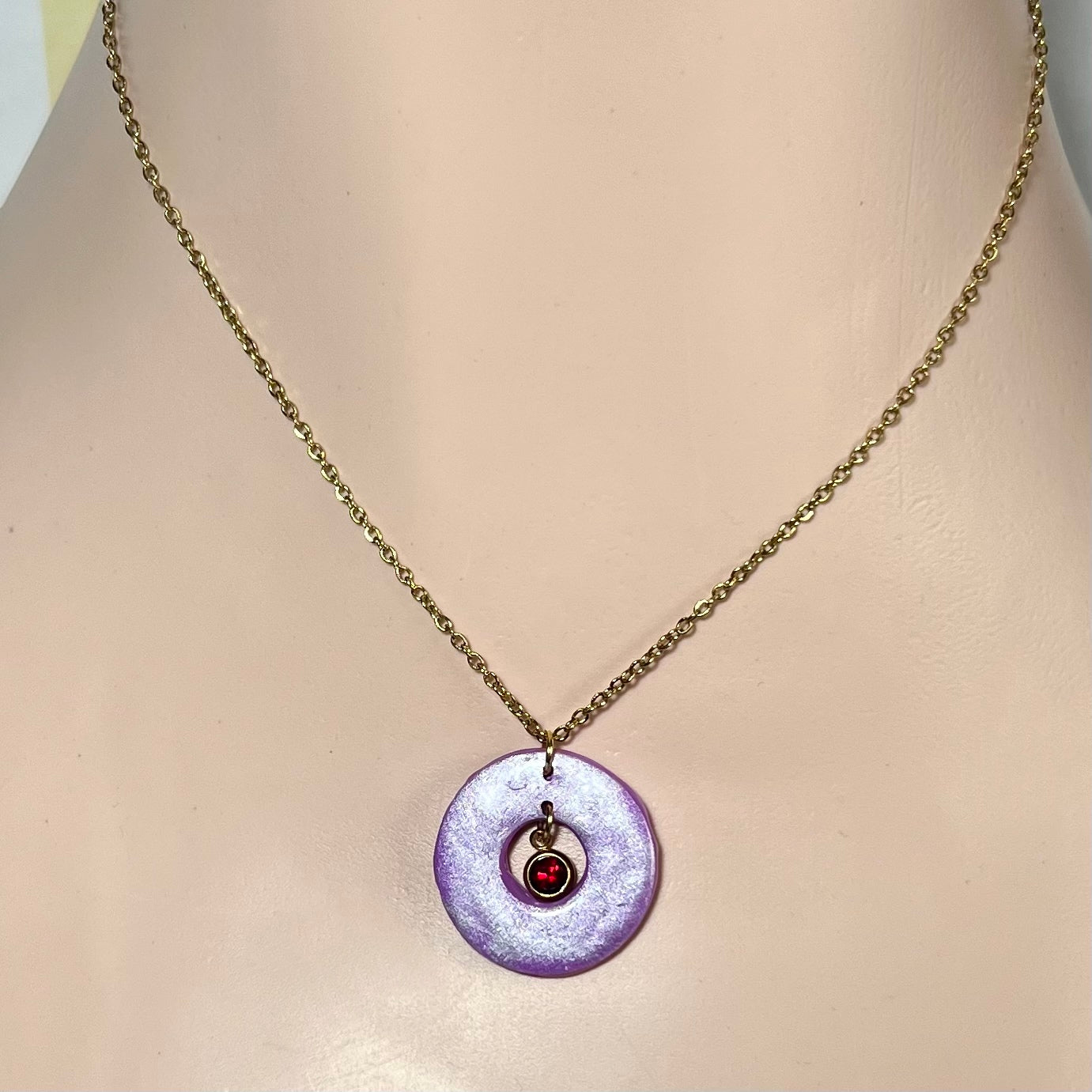 Colliers Halo – Acier inoxydable, pâte polymère nacrée et strass scintillant