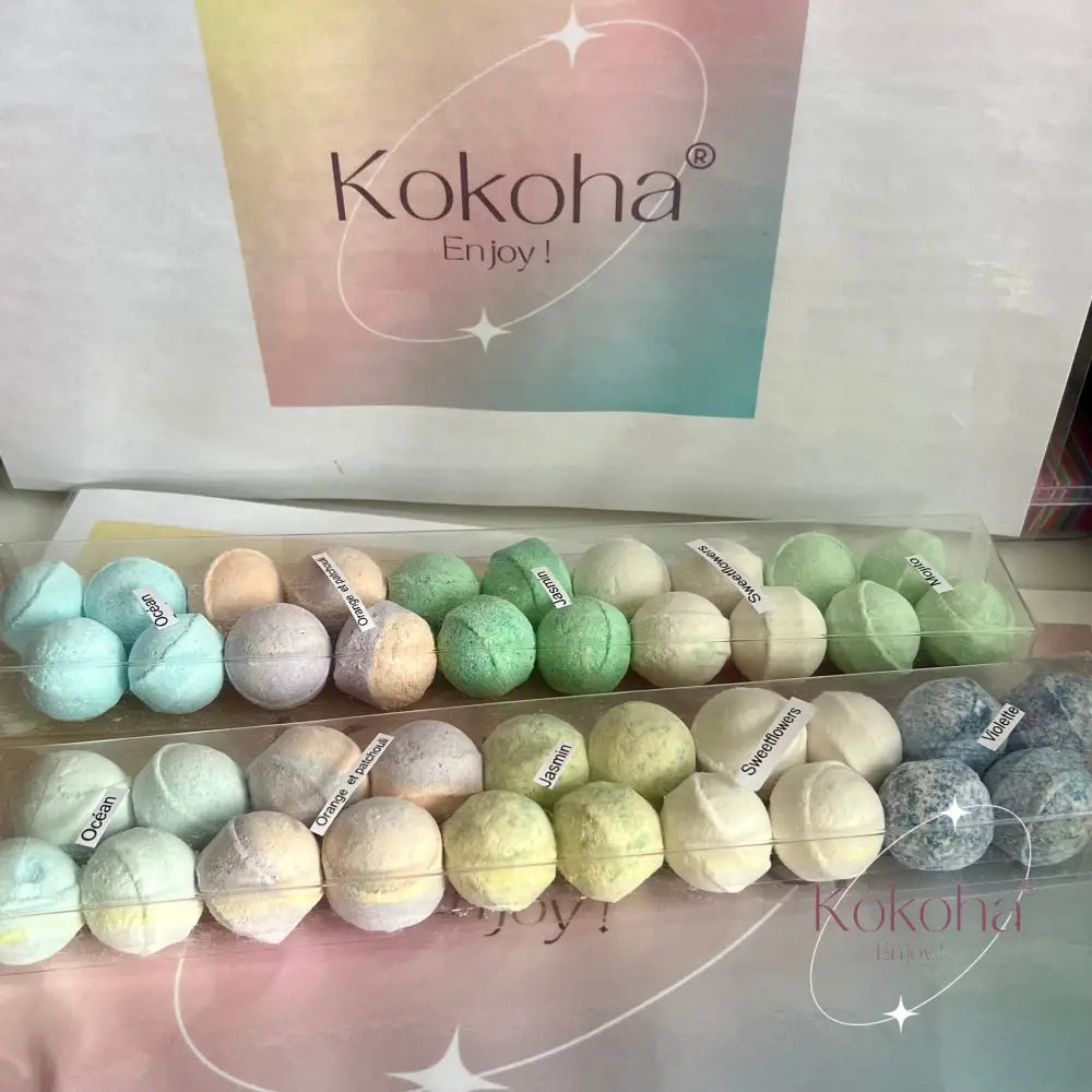 Réglette de 20 billes de bain - Floral - mini-billes de bain