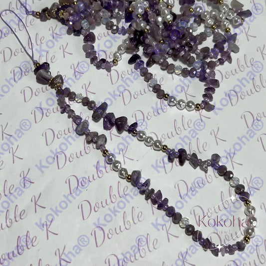 Bijoux De Téléphone Bracelet Avec Pierres Véritables Violet Améthyste Bracelets En Pierre