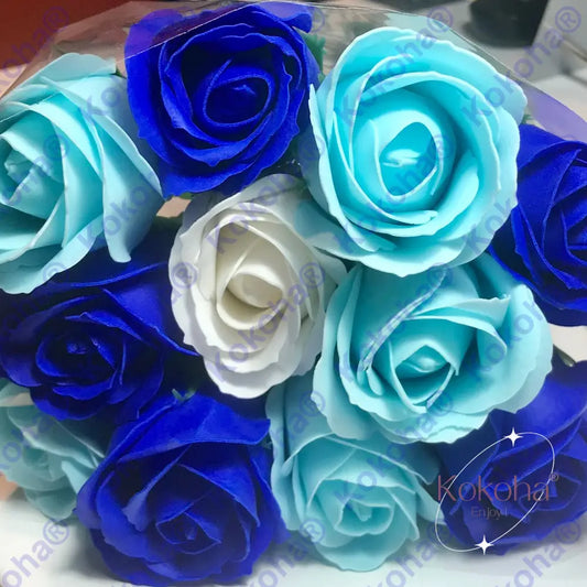 Bouquet De Roses Savon Layette Rose Bleues