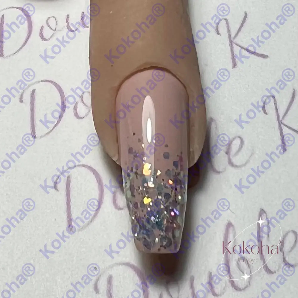 Kit De Press On Nails Bb004 Pailleté Argent Désign