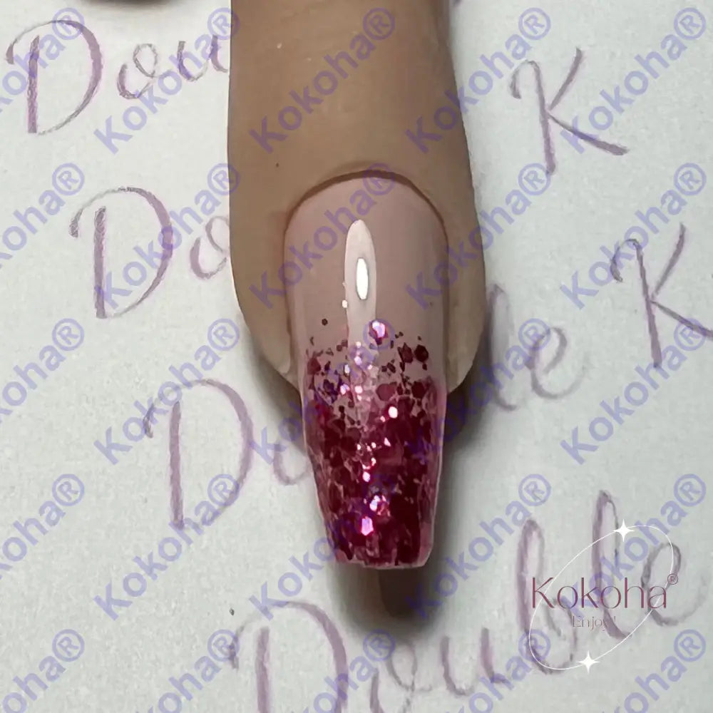 Kit De Press On Nails Bb004 Pailleté Fuschia Désign
