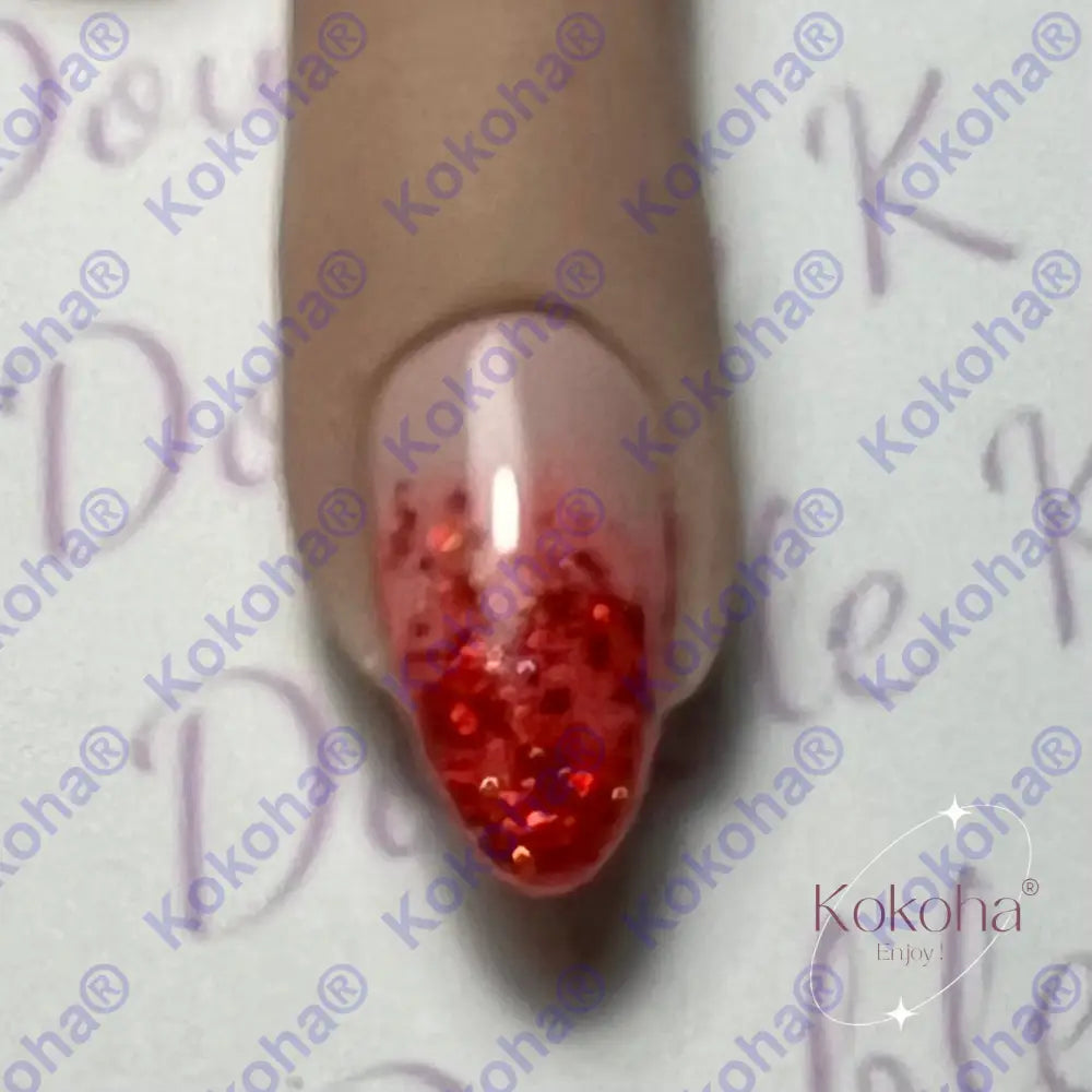Kit De Press On Nails Bb004 Pailleté Rouge Désign