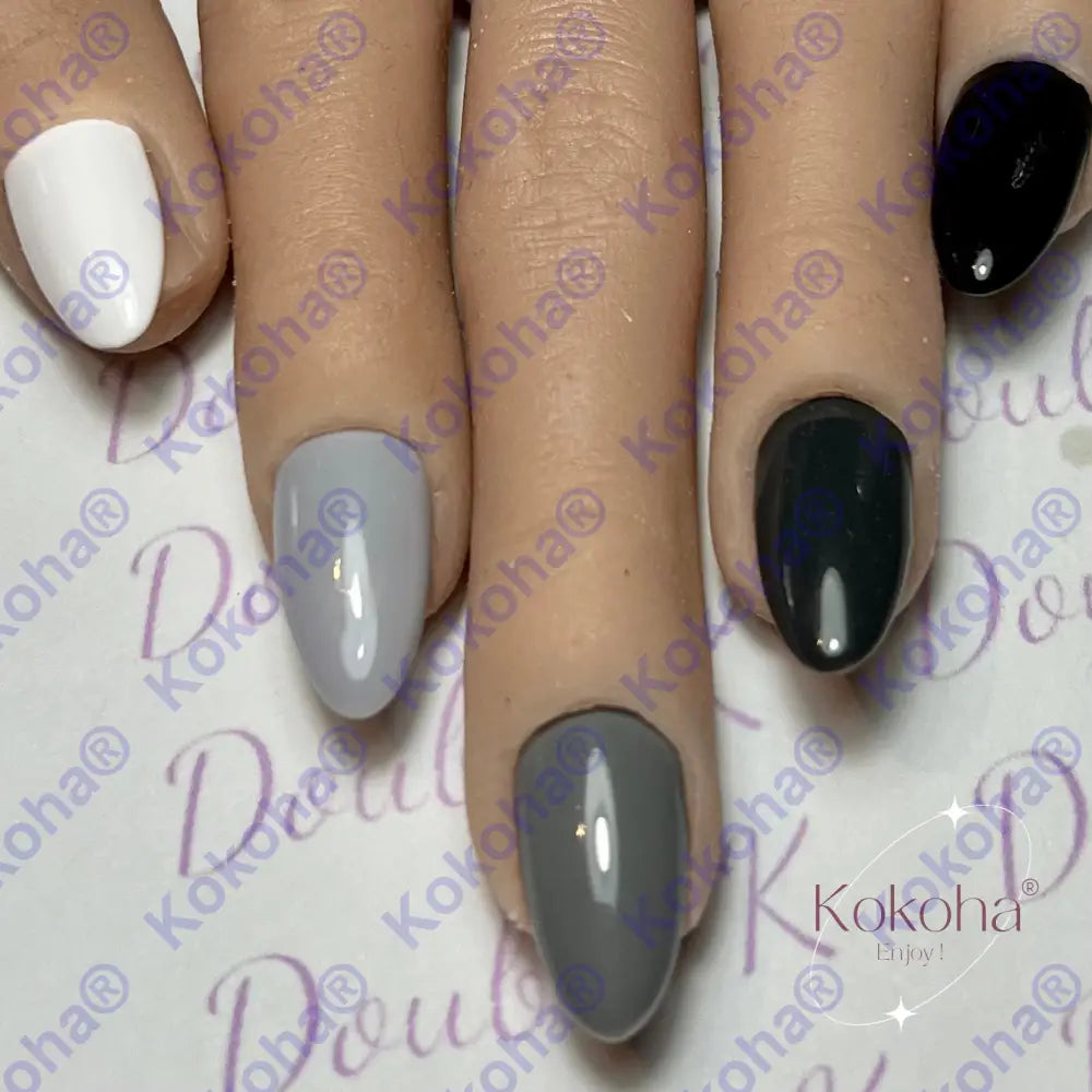 Kit De Press On Nails Unis ’ Les Camaïeux’ Gris Unis
