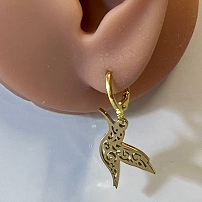 Boucles d’Oreilles en Acier Inoxydable B034 – Doré ou Argenté | Hypoallergéniques et Résistantes à l’Eau