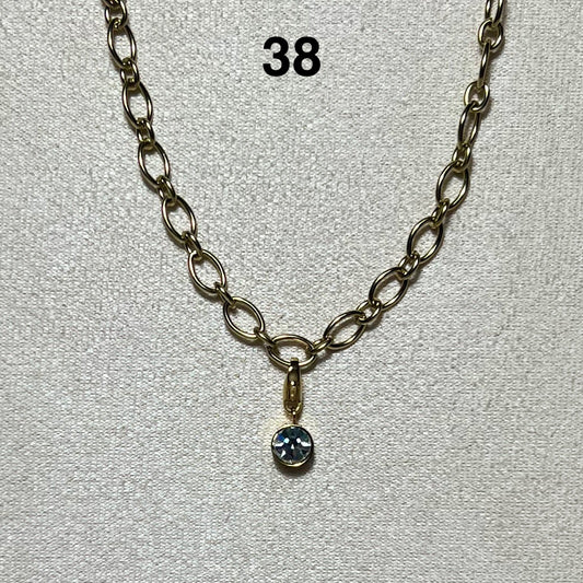 Collier en acier inoxydable N° 38 (38cm+ 5cm) – Ajustable, hypoallergénique et résistants à l’eau