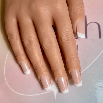 Kit Press On Nails Fast nails F013 French classique brillant – Ongles parfaits en quelques minutes !