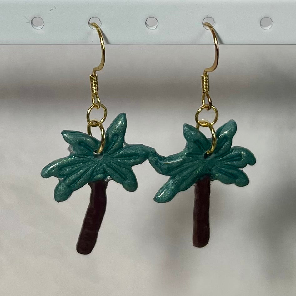 Boucles d'Oreilles Fruits en acier inoxydable fait main – Citron-Fraise-Palmier-Orange-Cerise-Ananas–Avocats- dorée ou argentée