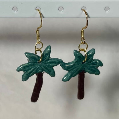 Boucles d'Oreilles Fruits en acier inoxydable fait main – Citron-Fraise-Palmier-Orange-Cerise-Ananas–Avocats- dorée ou argentée