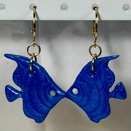 Boucles d'Oreilles Marine en Acier Inoxydable et Pâte Polymère – Coquillage , Poisson et Dauphin