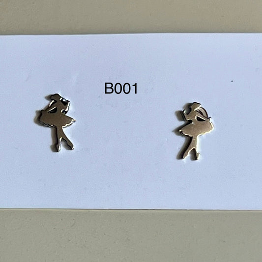 Boucles d’Oreilles en Acier Inoxydable B001 – Doré ou Argenté | Hypoallergéniques et Résistantes à l’Eau