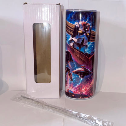 Tumbler A063 - 590ml en Acier Inoxydable – Gourde Thermos Isotherme Chaud et Froid | Avec Paille