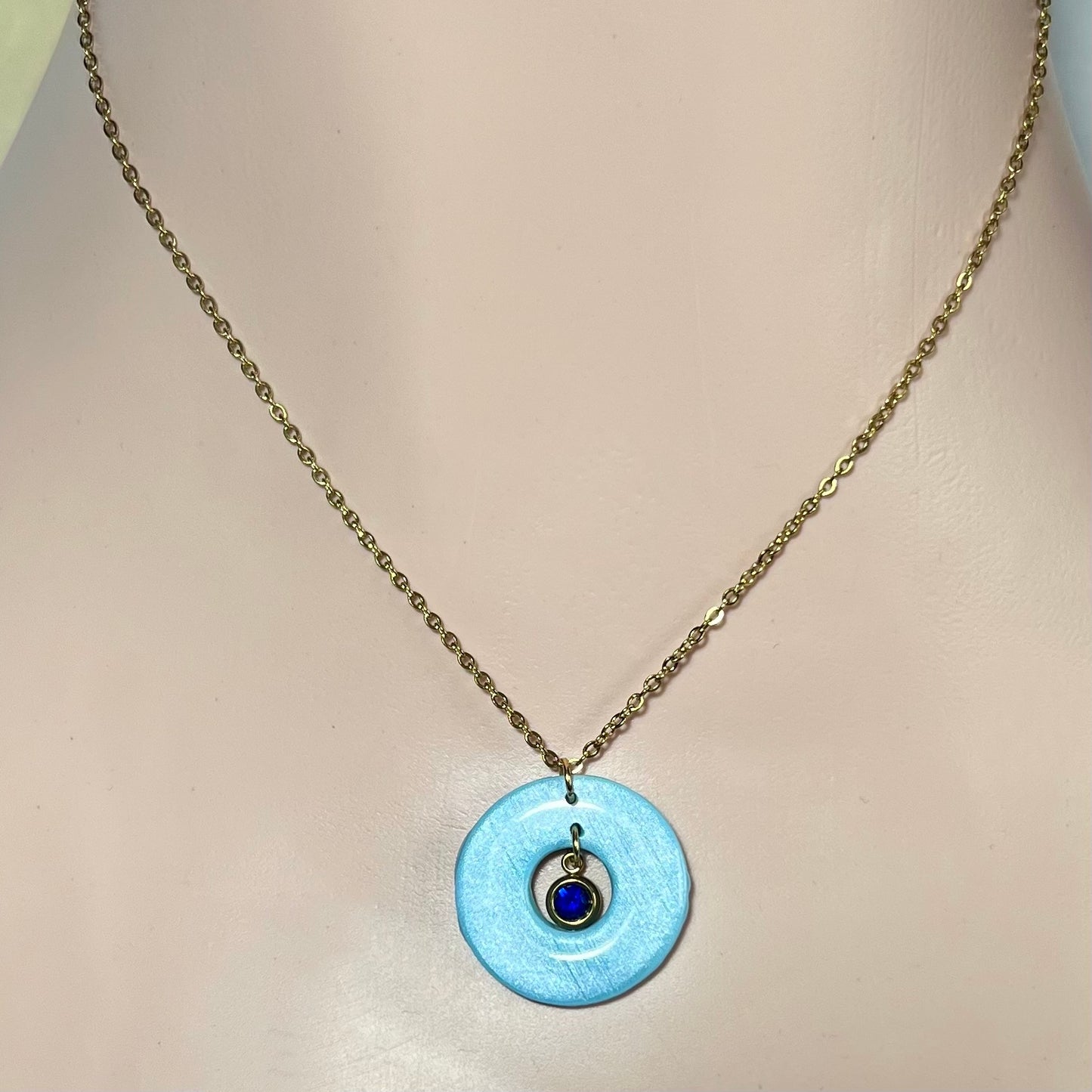 Colliers Halo – Acier inoxydable, pâte polymère nacrée et strass scintillant