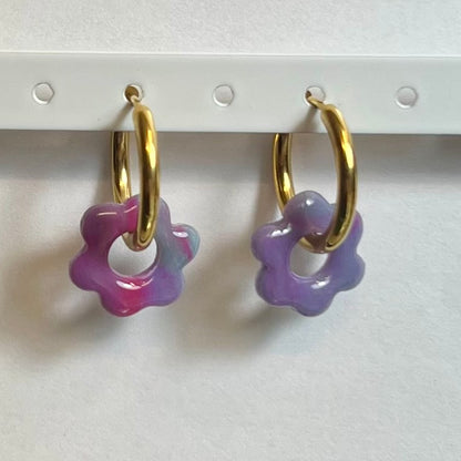 Pampilles interchangeables Mini Flora (15mm)– Paires de mini fleurs en pâte polymère (sans créoles)