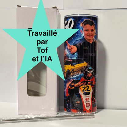 Tumbler Personnalisable 590ml en Acier Inoxydable – Gourde Thermos Isotherme Chaud et Froid | Avec Paille