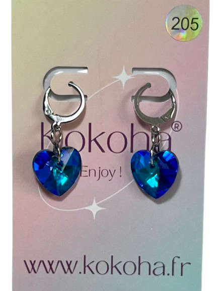 Boucles d’Oreilles Élégance Cœur Cristal en Acier Inoxydable