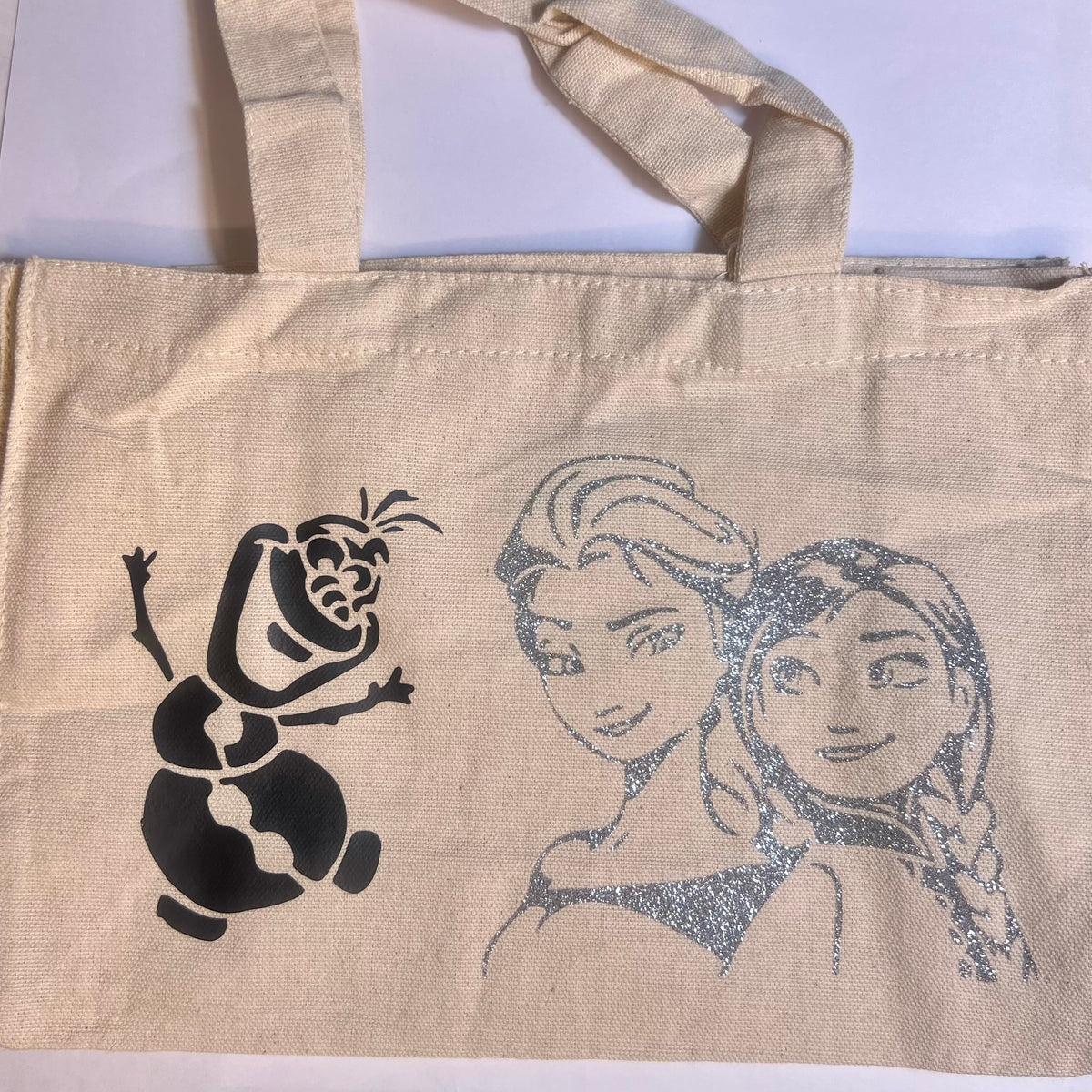 Petit sac crème en coton décoré reine des neiges – Kokoha