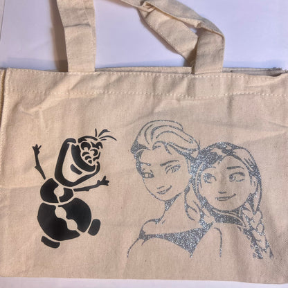 Petit sac crème en coton décoré reine des neiges – Kokoha