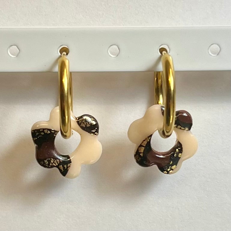 Pampilles interchangeables Mini Flora (15mm)– Paires de mini fleurs en pâte polymère (sans créoles)