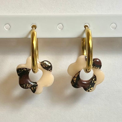 Pampilles interchangeables Mini Flora (15mm)– Paires de mini fleurs en pâte polymère (sans créoles)