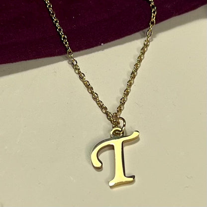 Collier Lettre Initiale en Acier Inoxydable – Doré ou Argenté | Cadeau Personnalisé à Petit Prix