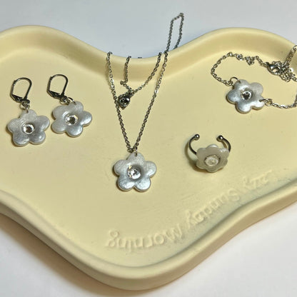 Parure Complète Acier Inoxydable & Pâte Polymère – Collier, Bracelet, Bague & Boucles Assortis | Coffret Cadeau