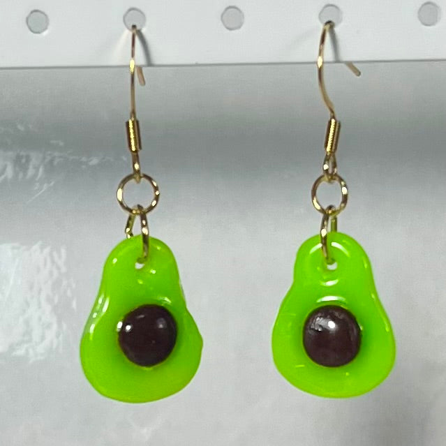 Boucles d'Oreilles Fruits en acier inoxydable fait main – Citron-Fraise-Palmier-Orange-Cerise-Ananas–Avocats- dorée ou argentée