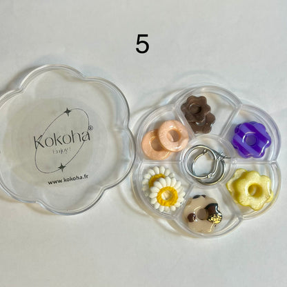 Coffret Boucles d’Oreilles Créoles et Pampilles – Boîte Fleur Acrylique Transparente | Acier Inoxydable