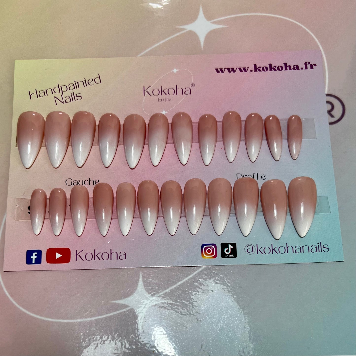 Kit Press On Nails Fast nails F003 Baby boomer brillant – Ongles parfaits en quelques minutes !