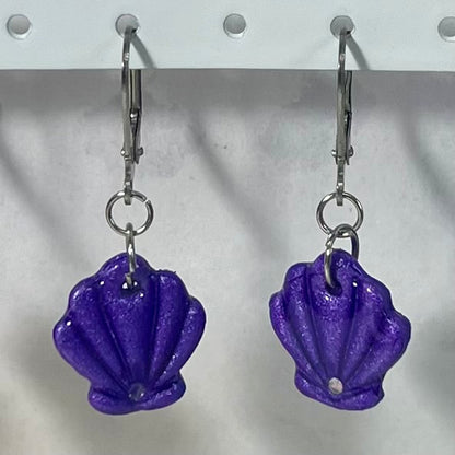 Boucles d'Oreilles Marine en Acier Inoxydable et Pâte Polymère – Coquillage , Poisson et Dauphin