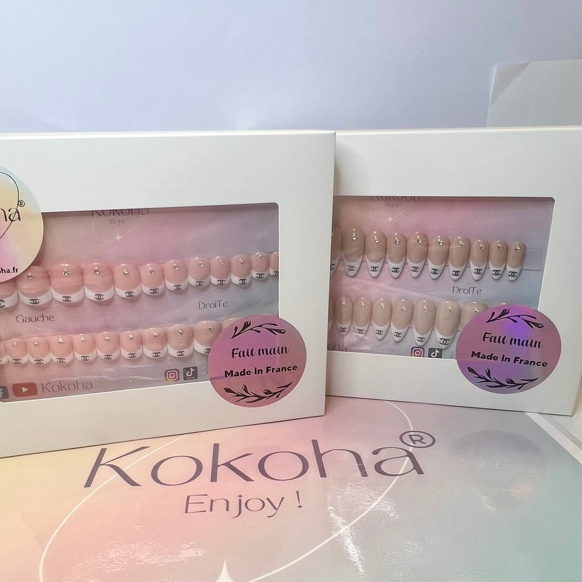 Fast Nails F016 French Élégante avec Strass – Kokoha