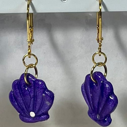 Boucles d'Oreilles Marine en Acier Inoxydable et Pâte Polymère – Coquillage , Poisson et Dauphin