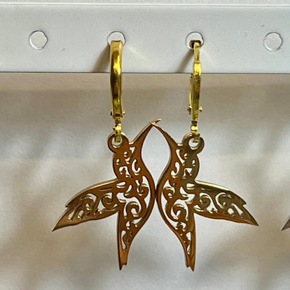 Boucles d’Oreilles en Acier Inoxydable B034 – Doré ou Argenté | Hypoallergéniques et Résistantes à l’Eau