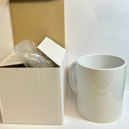 Mug B032 325ml en Céramique – Tasse Blanche Haute Qualité | Résistant Lave-vaisselle et Micro-ondes