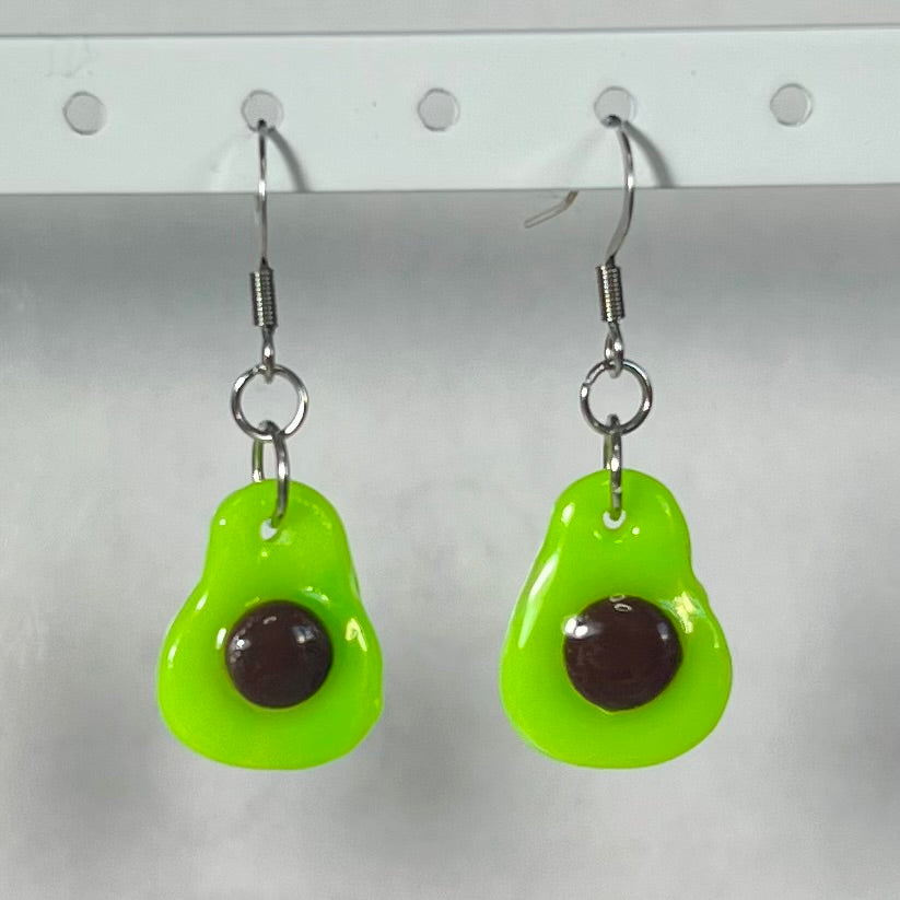 Boucles d'Oreilles Fruits en acier inoxydable fait main – Citron-Fraise-Palmier-Orange-Cerise-Ananas–Avocats- dorée ou argentée