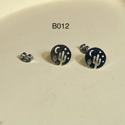 Boucles d’Oreilles en Acier Inoxydable B012 – Doré ou Argenté | Hypoallergéniques et Résistantes à l’Eau