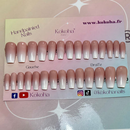 Kit Press On Nails Fast nails F003 Baby boomer brillant – Ongles parfaits en quelques minutes !