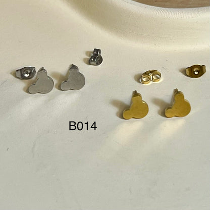 Boucles d’Oreilles en Acier Inoxydable B014 – Doré ou Argenté | Hypoallergéniques et Résistantes à l’Eau