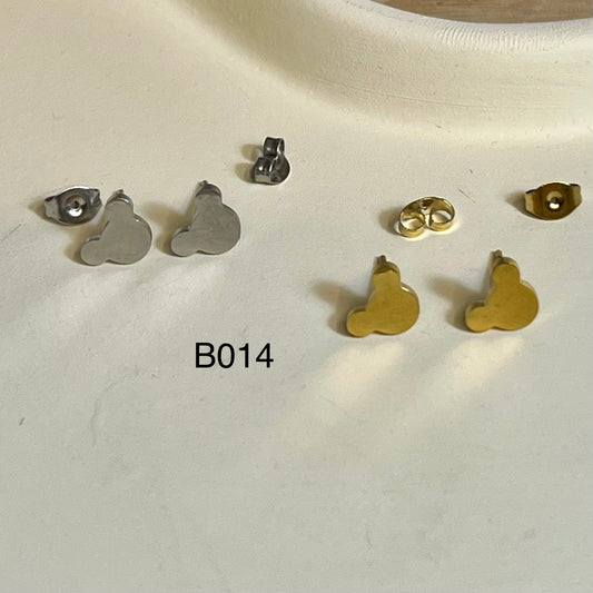 Boucles d’Oreilles en Acier Inoxydable B014 – Doré ou Argenté | Hypoallergéniques et Résistantes à l’Eau