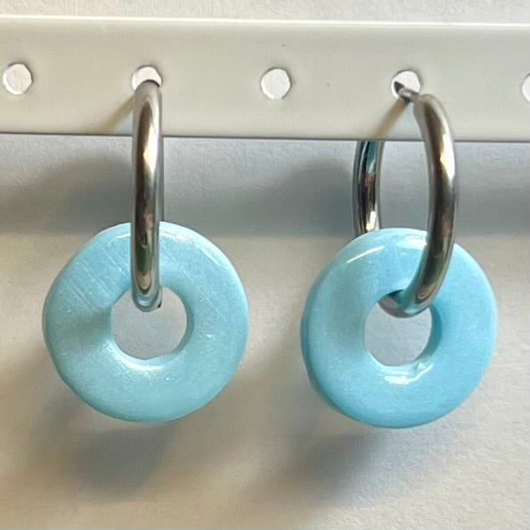 Pampilles Halo (20mm) – Paires de pampilles en pâte polymère nacrée pastel (sans créoles)