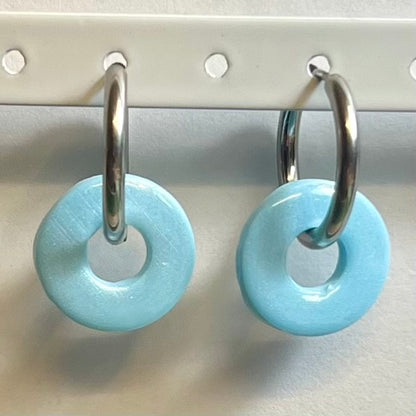 Pampilles Halo (20mm) – Paires de pampilles en pâte polymère nacrée pastel (sans créoles)