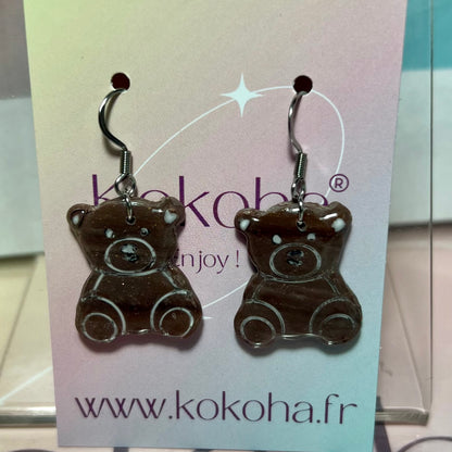 Boucles d'oreilles crochet Teddy