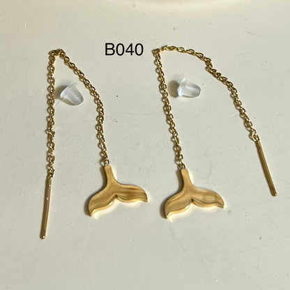 Boucles d’Oreilles en Acier Inoxydable B040 – Doré ou Argenté | Hypoallergéniques et Résistantes à l’Eau